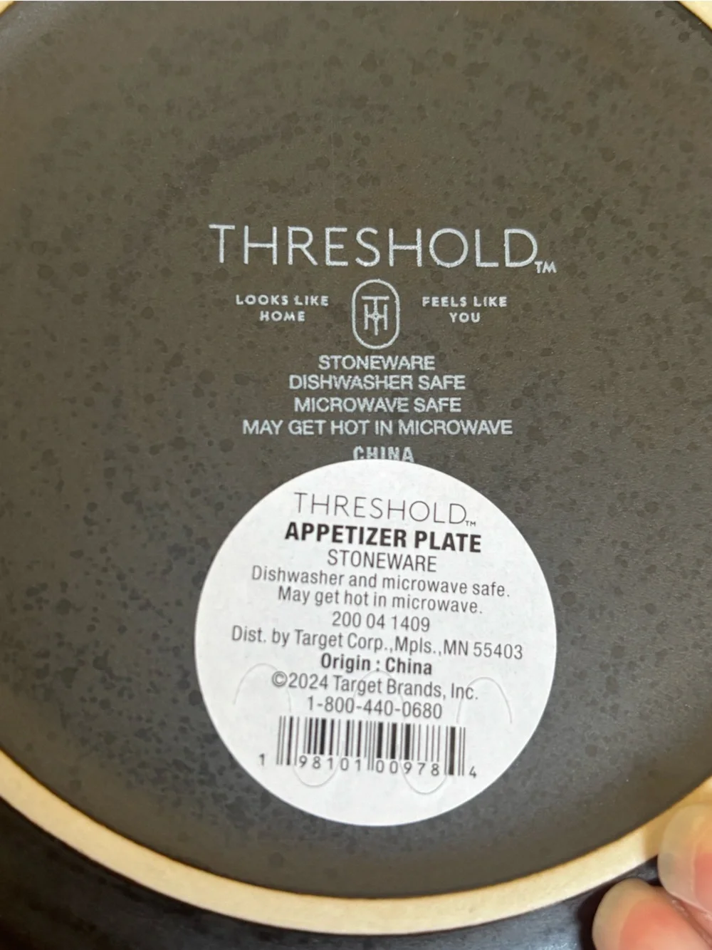 Threshold Stoneware Appetizer Plates black charcoal cream design snake pumpkin